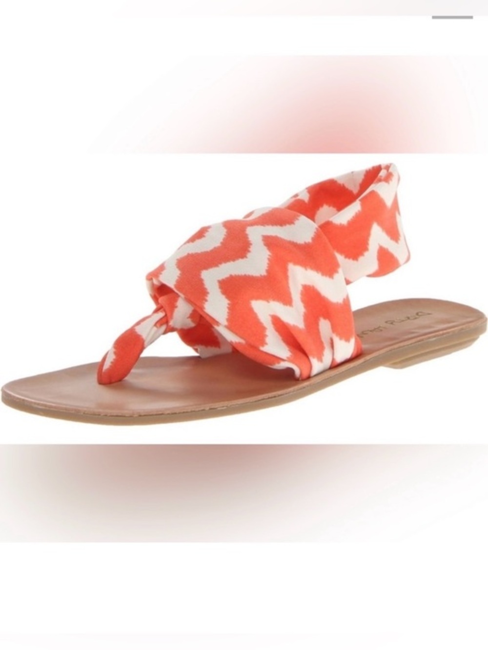 Dirty Laundry Beebop Zig Zag Natural Thong Stretch Sandals size 6 Orange & White